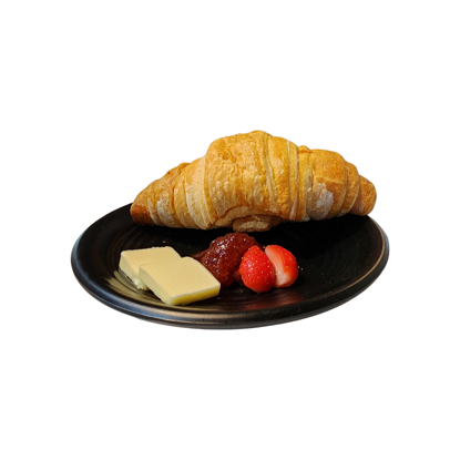 Imagen de Croissant con jalea de fresa y mantequilla